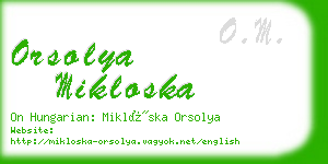 orsolya mikloska business card